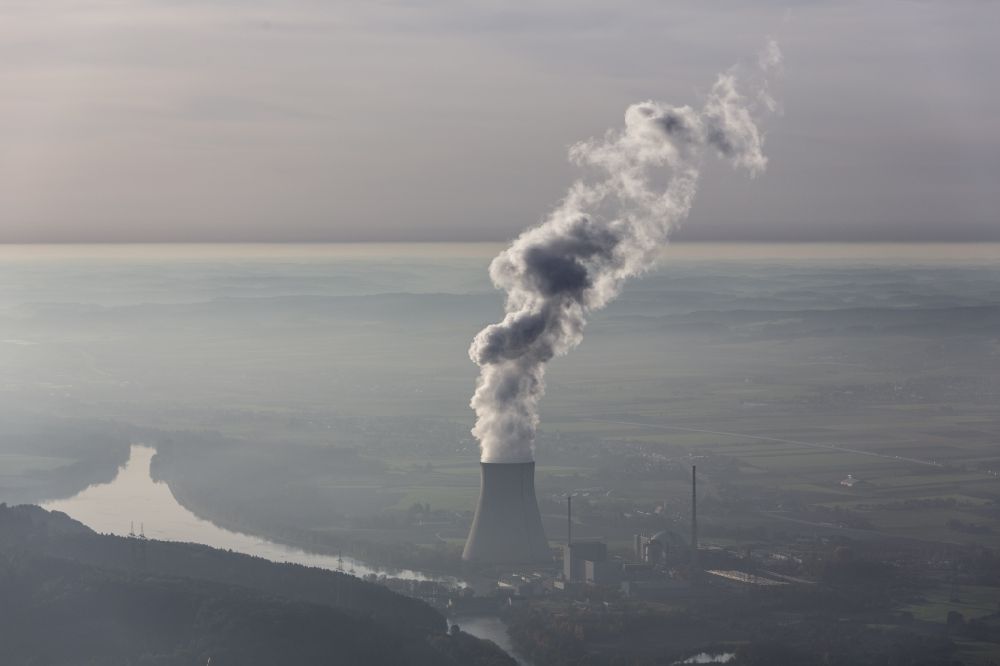 Aerial image Essenbach - Nuclear power plant Isar II in the district of Landshut in Bavaria