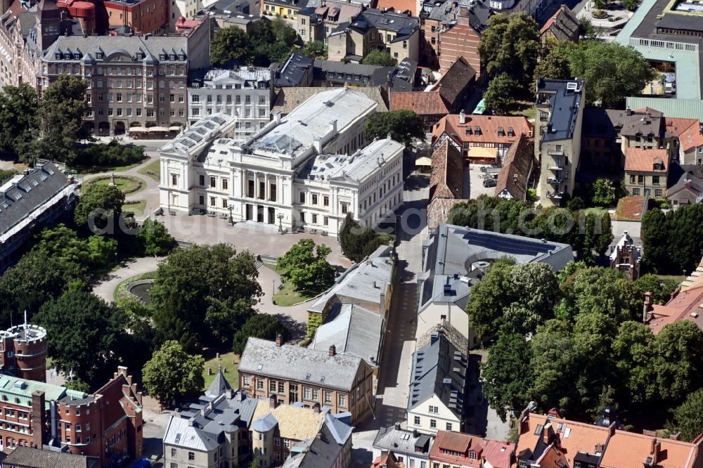 Lund from above - Aula- Main- uilding on the campus of the University of Universitetshuset in Lund in Skane laen, Sweden