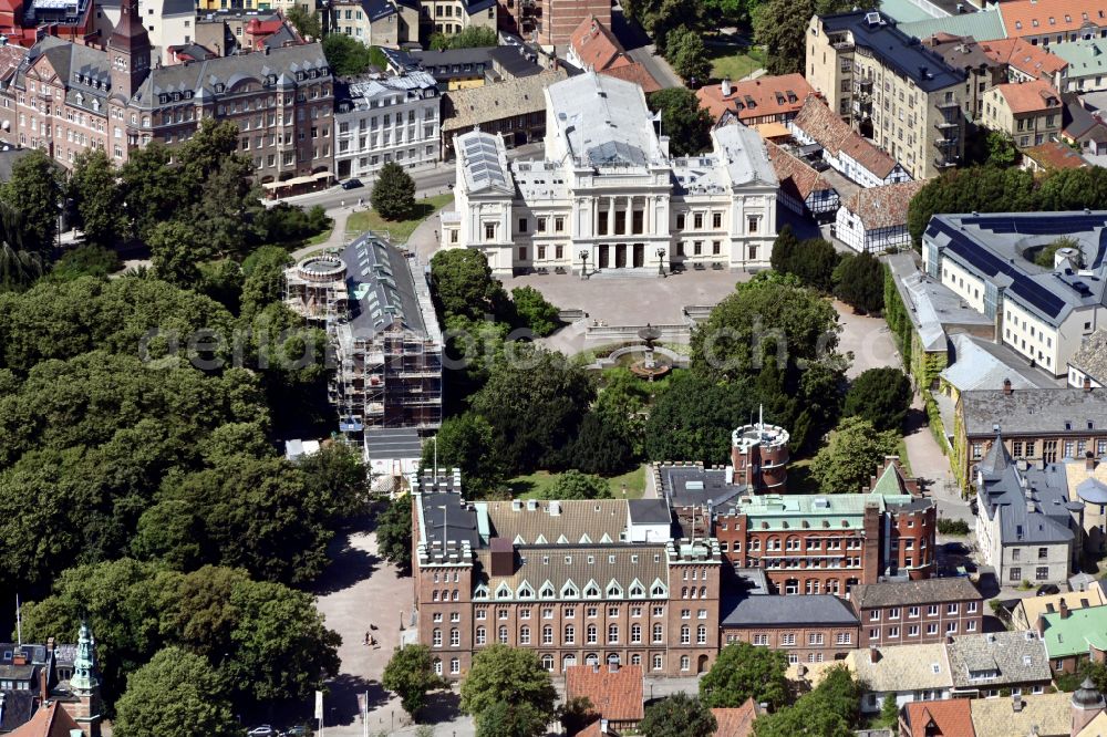 Lund from the bird's eye view: Aula- Main- uilding on the campus of the University of Universitetshuset in Lund in Skane laen, Sweden