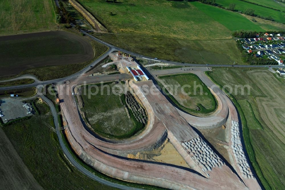 Aerial image Haldensleben - Construction of the bypass road in in Haldensleben in the state Saxony-Anhalt, Germany