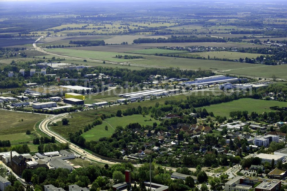 Aerial photograph Stahnsdorf - Construction of the bypass road L77 n in the district Gueterfelde in Stahnsdorf in the state Brandenburg, Germany