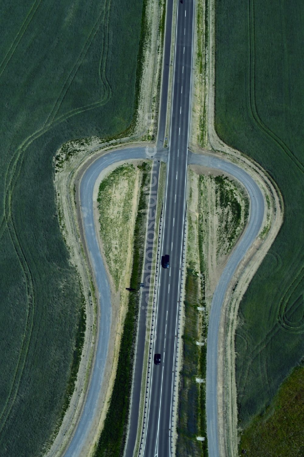 Aerial image Stahnsdorf - Construction of the bypass road L77 n in the district Gueterfelde in Stahnsdorf in the state Brandenburg, Germany