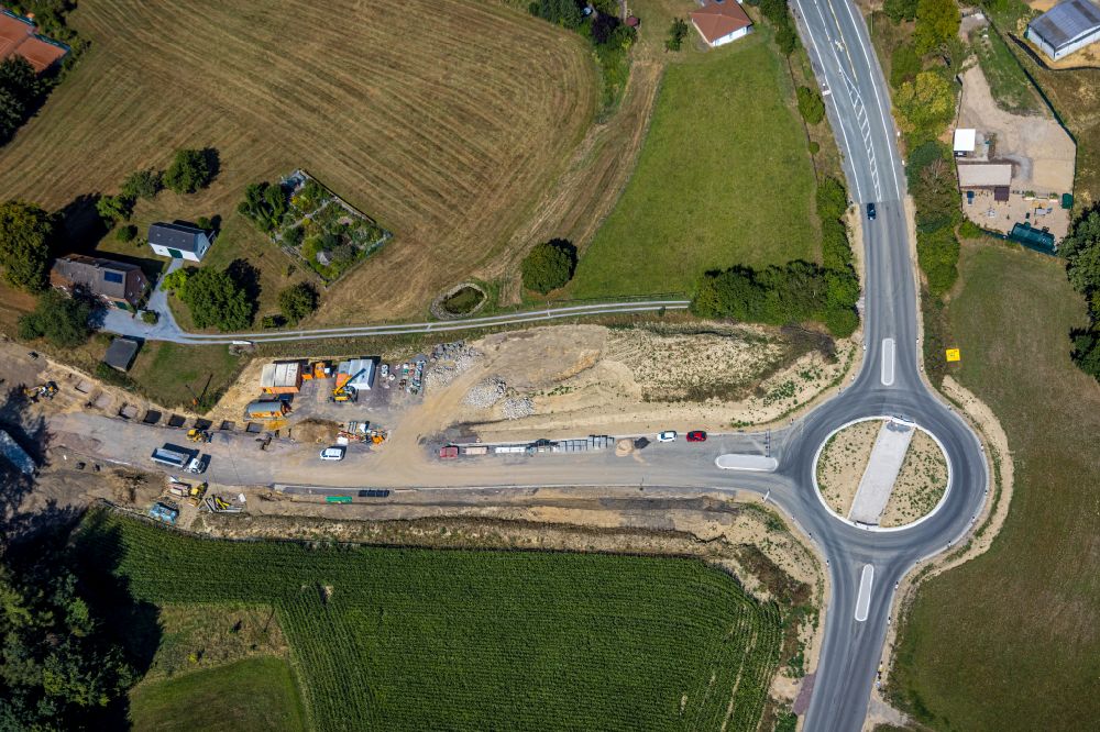 Aerial photograph Sprockhövel - Construction of the bypass road of the L70n to Hasslinghauser Strasse in Sprockhoevel in the state North Rhine-Westphalia, Germany