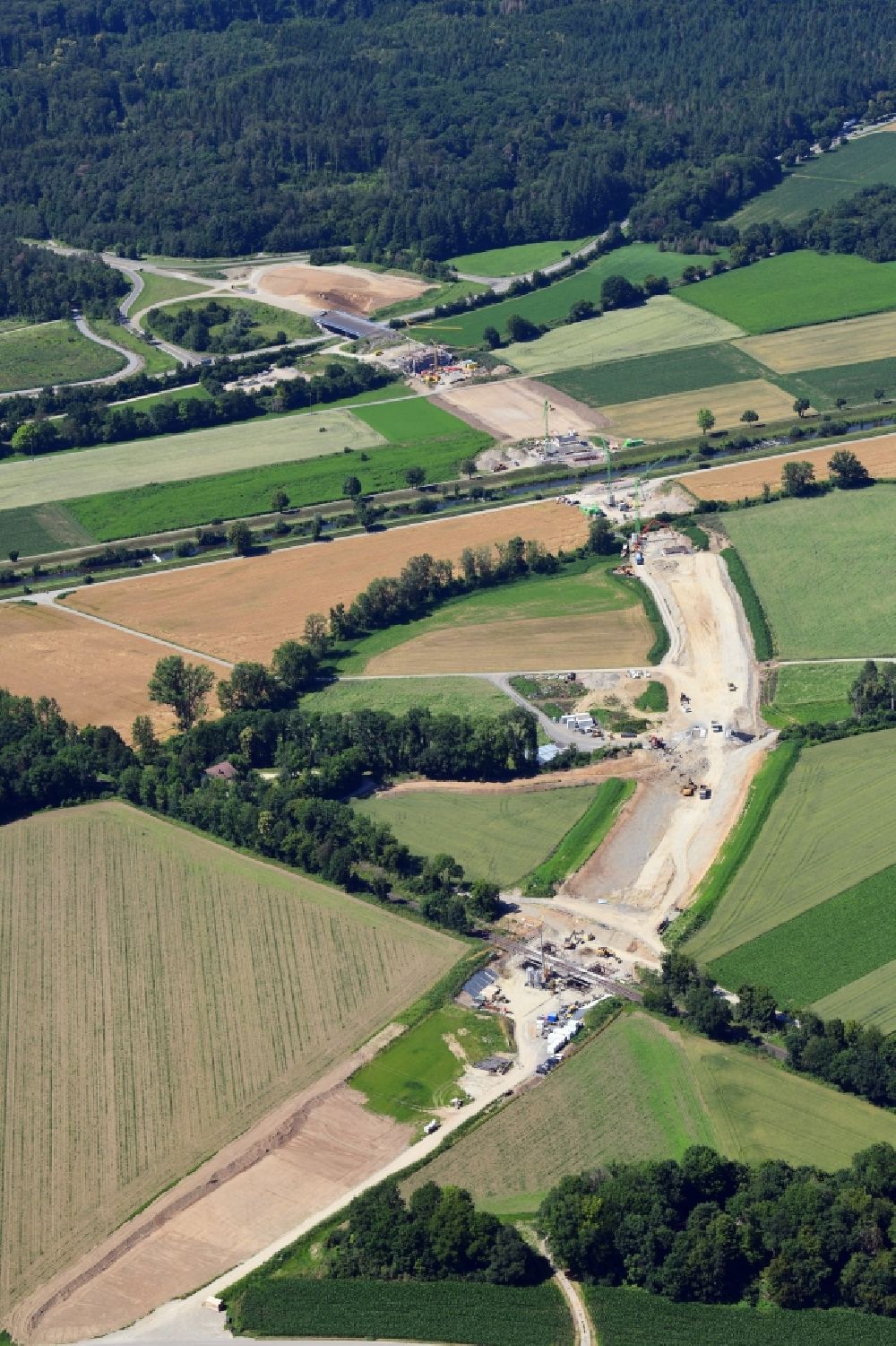 Aerial photograph Lauchringen - Construction of the bypass road in in Lauchringen in the state Baden-Wuerttemberg, Germany