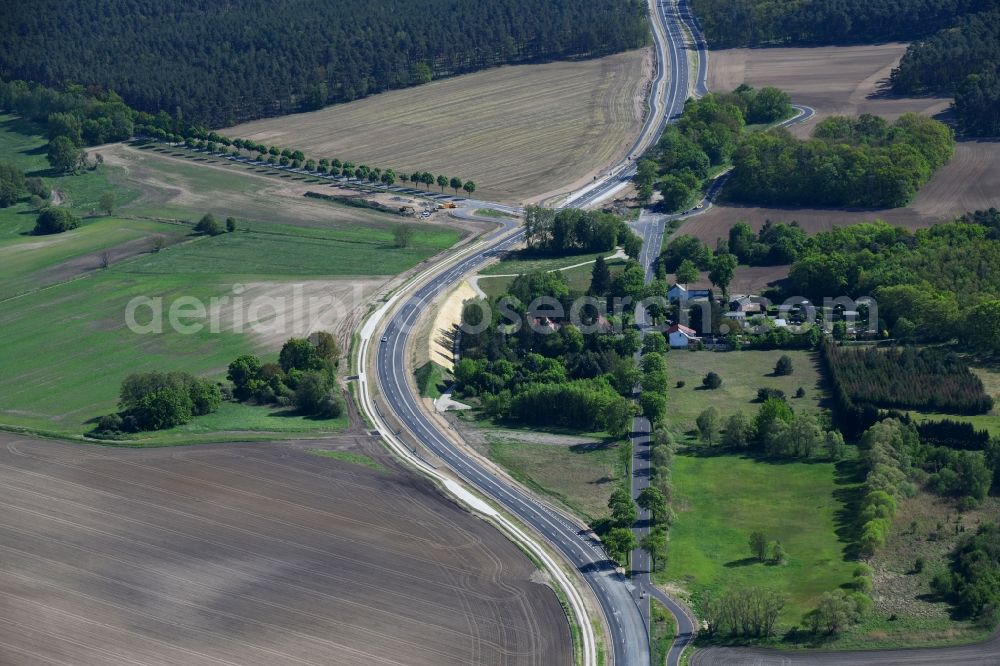 Aerial photograph Schmerzke - Construction of the bypass road in in Schmerzke in the state Brandenburg, Germany