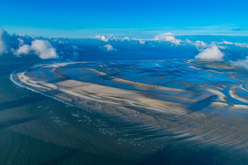 Aerial image Nigehörn - Outer reef in the Wadden Sea of a??a??the North Sea coast near Cuxhaven in the state of Lower Saxony