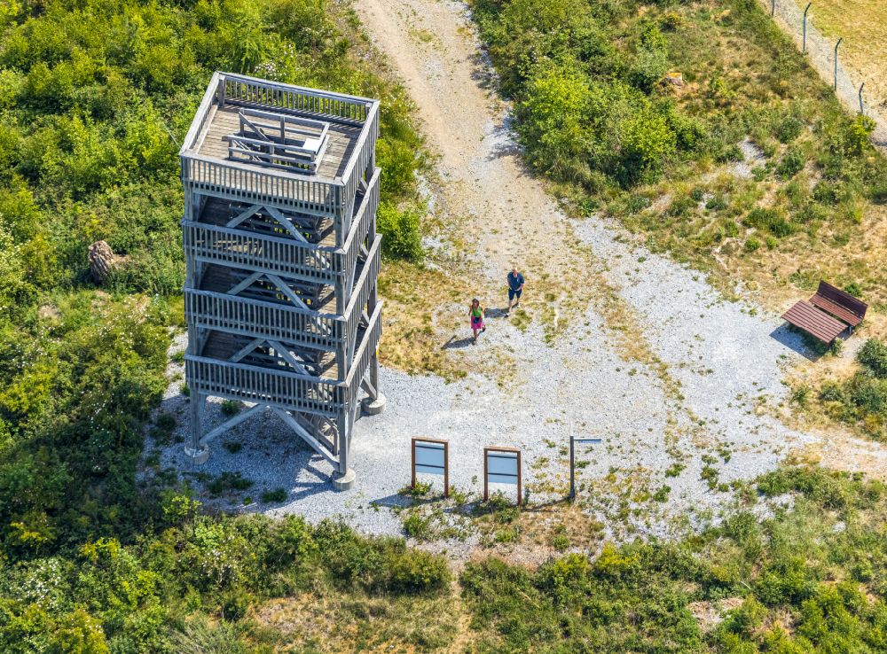 Eisborn from the bird's eye view: Structure of the observation tower Ebberg in Eisborn in the state North Rhine-Westphalia, Germany
