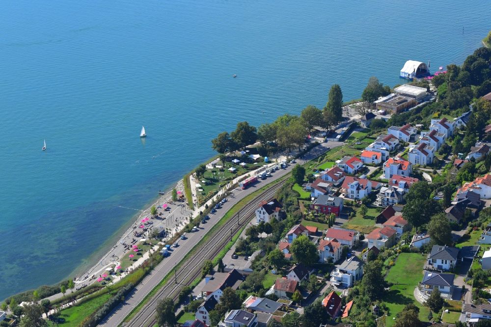 Aerial photograph Überlingen - Exhibition grounds of the State Garden Show ( Landesgartenschau ) at the shore of Lake Constance in Ueberlingen in the state Baden-Wuerttemberg, Germany