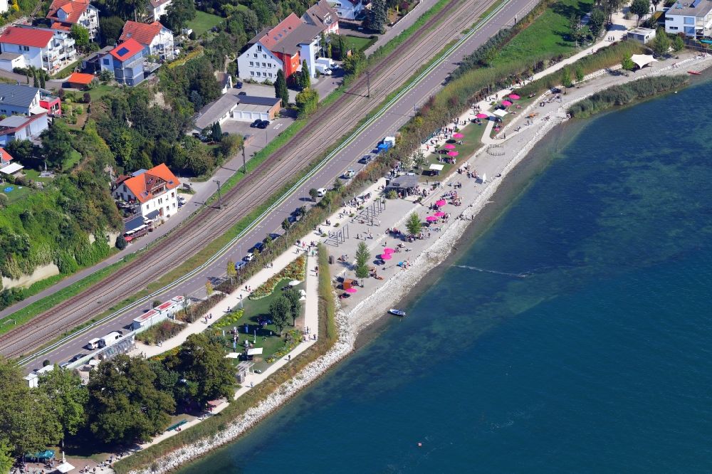 Aerial photograph Überlingen - Exhibition grounds of the State Garden Show ( Landesgartenschau ) at the shore of Lake Constance in Ueberlingen in the state Baden-Wuerttemberg, Germany