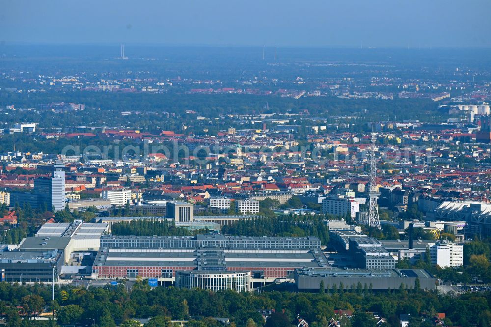 Berlin from above - Exhibition grounds and exhibition halls on Messedamm - Kongresszentrum ICC in the district Charlottenburg in Berlin, Germany