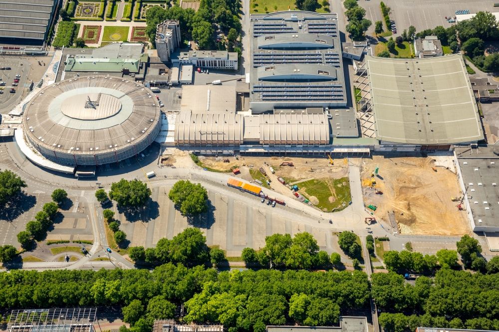 Aerial image Dortmund - Exhibition grounds and exhibition halls of the Westfalen Halls in Dortmund in the state of North Rhine-Westphalia
