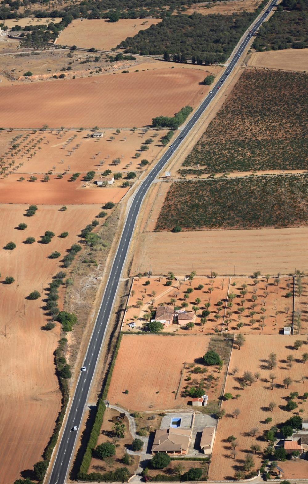 Aerial image Inca - Highway route MA-13 at Inca in Mallorca in Balearic Islands, Spain