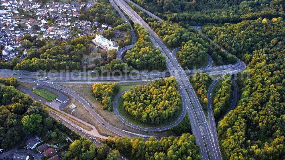 Aerial photograph Bonn - Autobahnkreuz BAB A59 A562 Bonn-Ost in Bonn in the state North Rhine-Westphalia, Germany