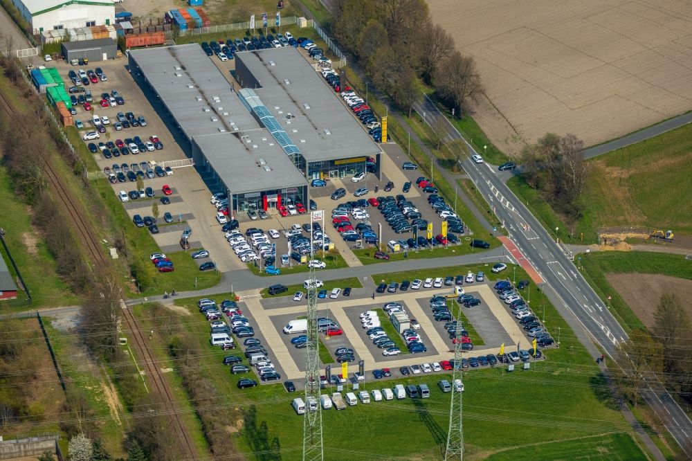 Aerial image Wulfen - Car dealership building Autohaus Borgmann in Wulfen in the state North Rhine-Westphalia, Germany