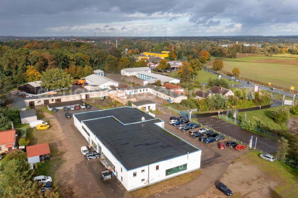 Aerial image Angermünde - Car dealership building Autohaus Manfred Brosda in Angermuende in the state Brandenburg, Germany