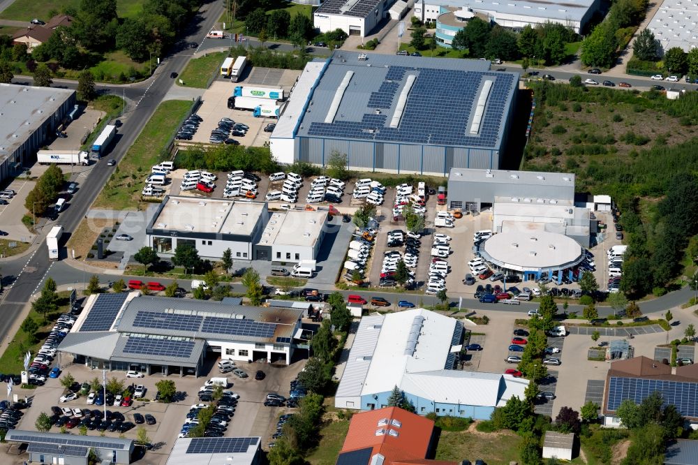 Aerial photograph Roth - Car dealership building Auto-Fliegl GmbH at Bortenmacherstrasse in Roth in the state Bavaria, Germany