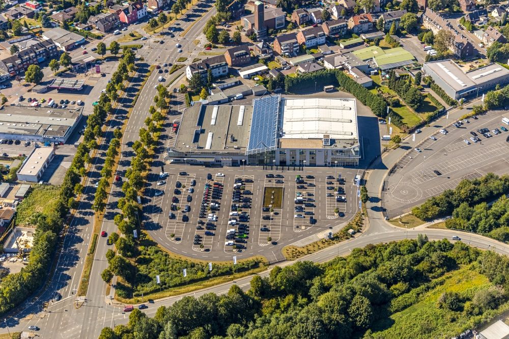 Aerial image Bottrop - Car dealership building of Brabus GmbH on Brabus-Allee in the district Eigen in Bottrop in the state North Rhine-Westphalia, Germany