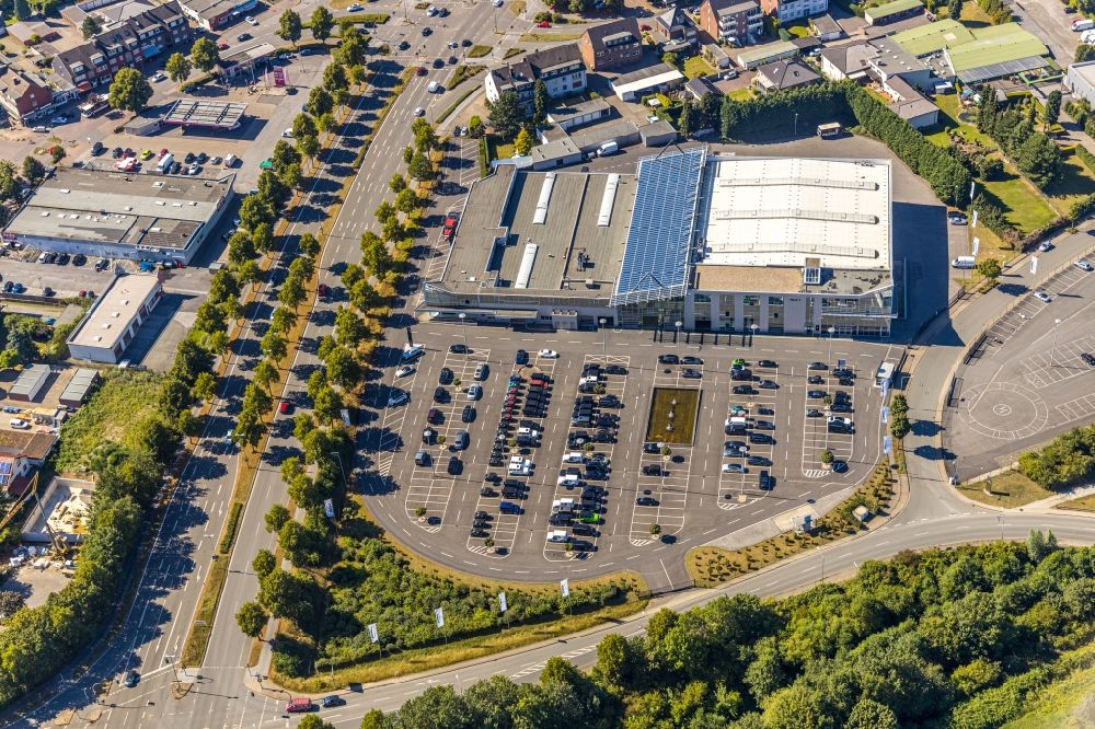 Aerial photograph Bottrop - Car dealership building of Brabus GmbH on Brabus-Allee in the district Eigen in Bottrop in the state North Rhine-Westphalia, Germany