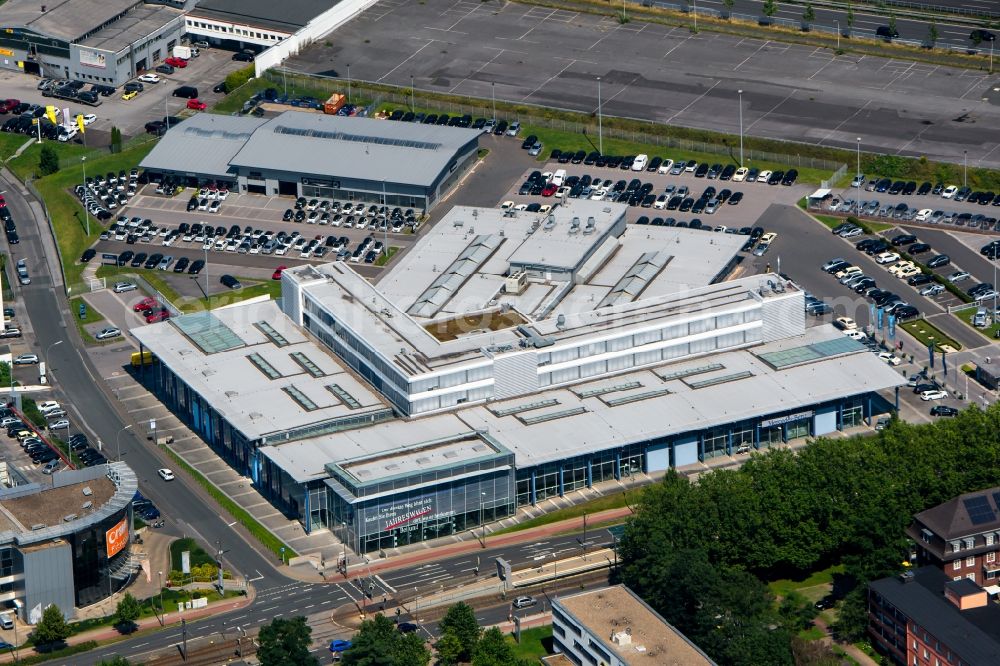 Aerial photograph Dortmund - Car dealership building of the dealership Mercedes-Benz branch office at Krueckenweg in Dortmund in North Rhine-Westphalia