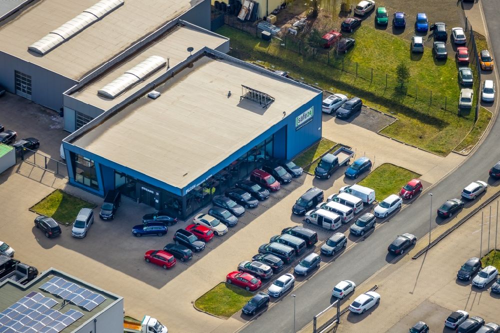 Aerial photograph Hamm - Car dealership building of Paluch Exclusive Motors GmbH on Herbert-Rust-Weg in the district Norddinker in Hamm in the state North Rhine-Westphalia, Germany