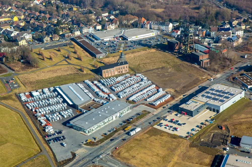 Aerial photograph Dortmund - Vehicle trade building of specialist dealer Duerrwang GmbH & Co Gneisenauallee in the district Scharnhorst in Dortmund in the state North Rhine-Westphalia
