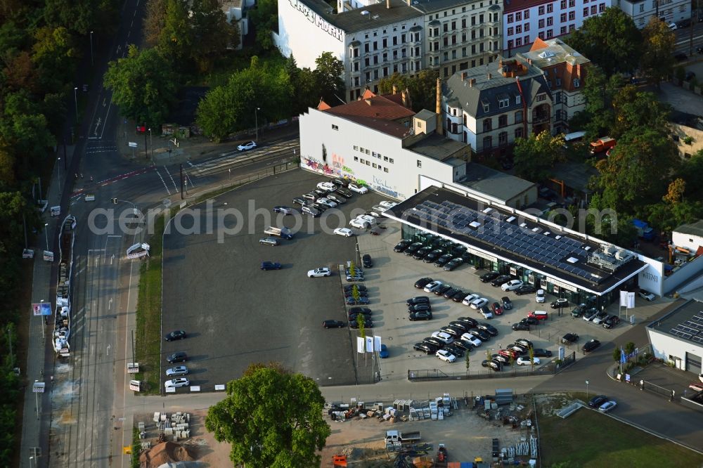 Magdeburg from the bird's eye view: Car dealership building Schubert Motors GmbH in Magdeburg in the state Saxony-Anhalt, Germany