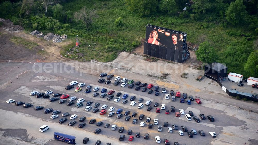 Bonn from the bird's eye view: Place of a drive-in cinema and light theater on Dottendorfer Strasse in the district Dottendorf in Bonn in the state North Rhine-Westphalia, Germany