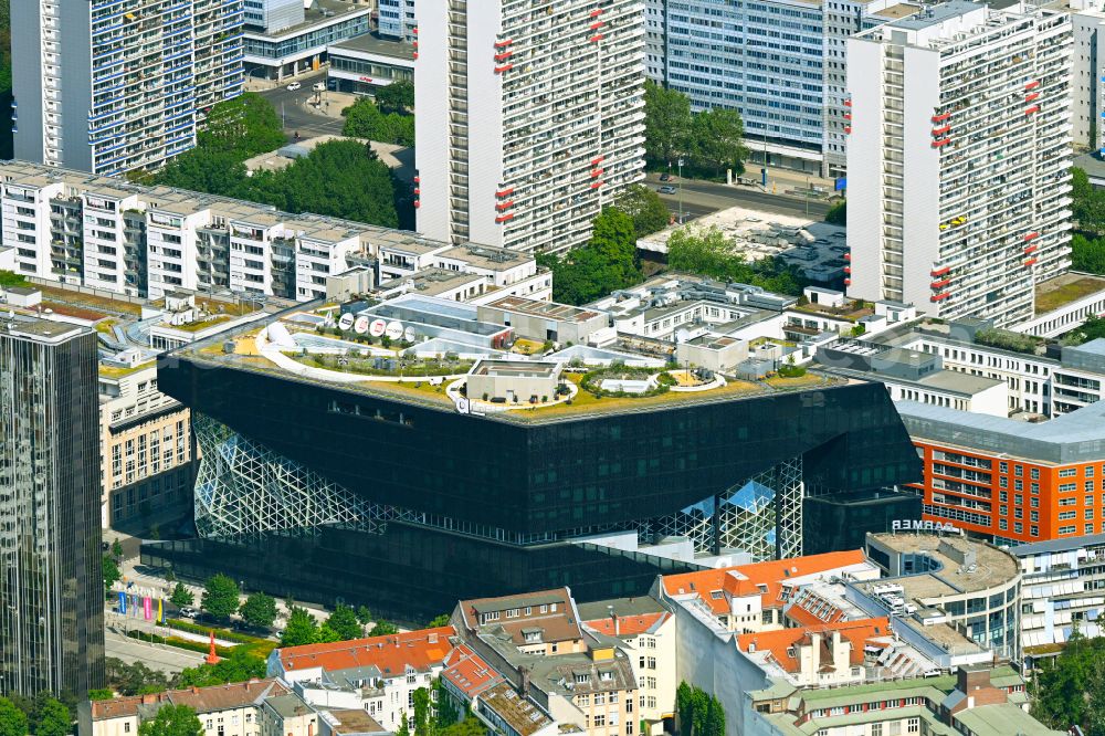 Aerial photograph Berlin - New building Axel Springer Campus - OMA to Krausenstrasse - Schuetzenstrasse in Berlin