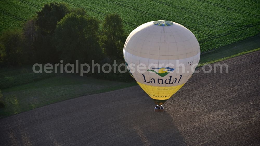 Aerial photograph Bonn - Balloon with advertising from Landal GreenParks GmbH in Bonn in the state North Rhine-Westphalia, Germany