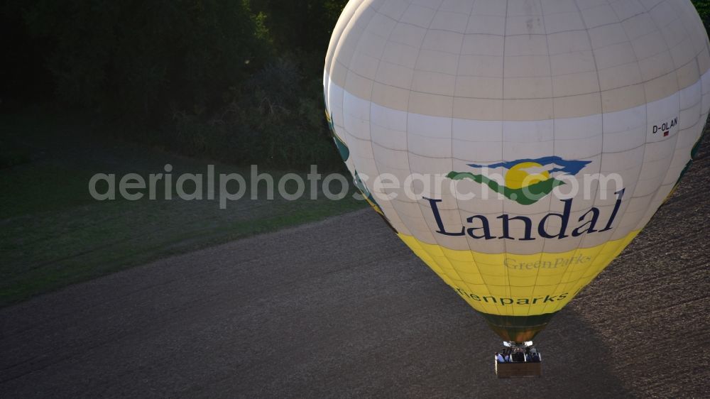 Bonn from above - Balloon with advertising from Landal GreenParks GmbH in Bonn in the state North Rhine-Westphalia, Germany