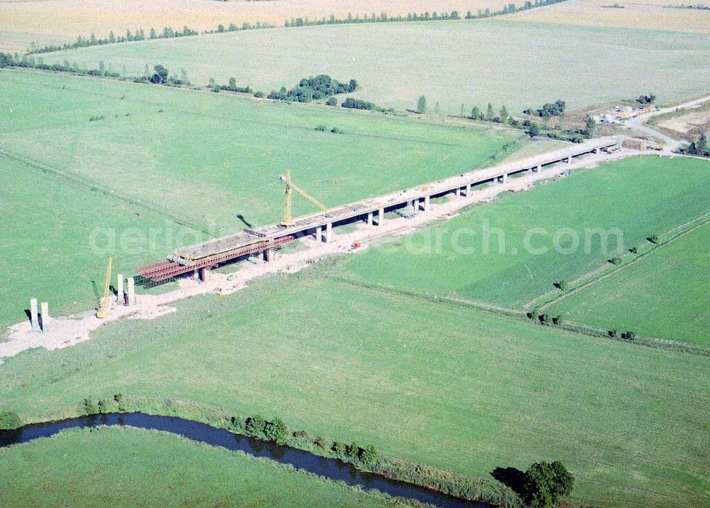 bei Pasewalk / Mecklenburg - Vorpommern from above - Bau des A20 - Viaduktes über die Uecker südwestlich von Pasewalk.