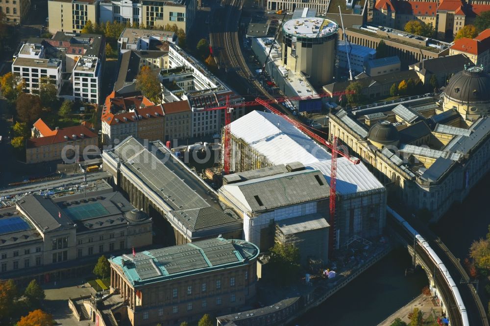 Berlin from the bird's eye view: Museum Island with the Bode Museum, the Pergamon Museum, the Old National Gallery, the Colonnades and the New Museum. The complex is a World Heritage site by UNESCO