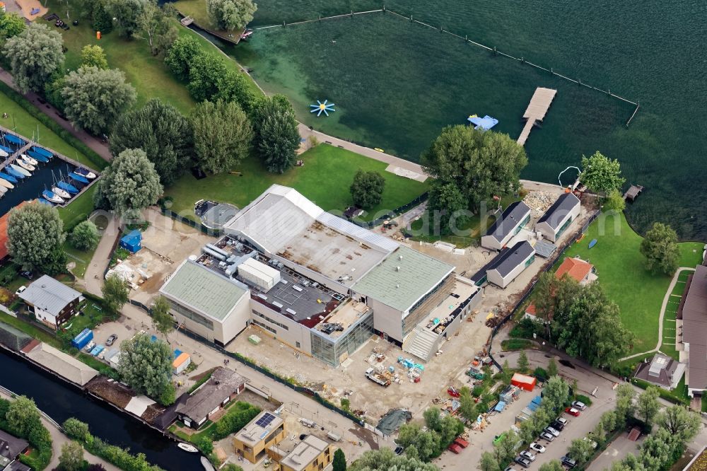 Starnberg from the bird's eye view: Construction work on the swimming pool Wasserpark Seebad in Starnberg in the state of Bavaria, Germany