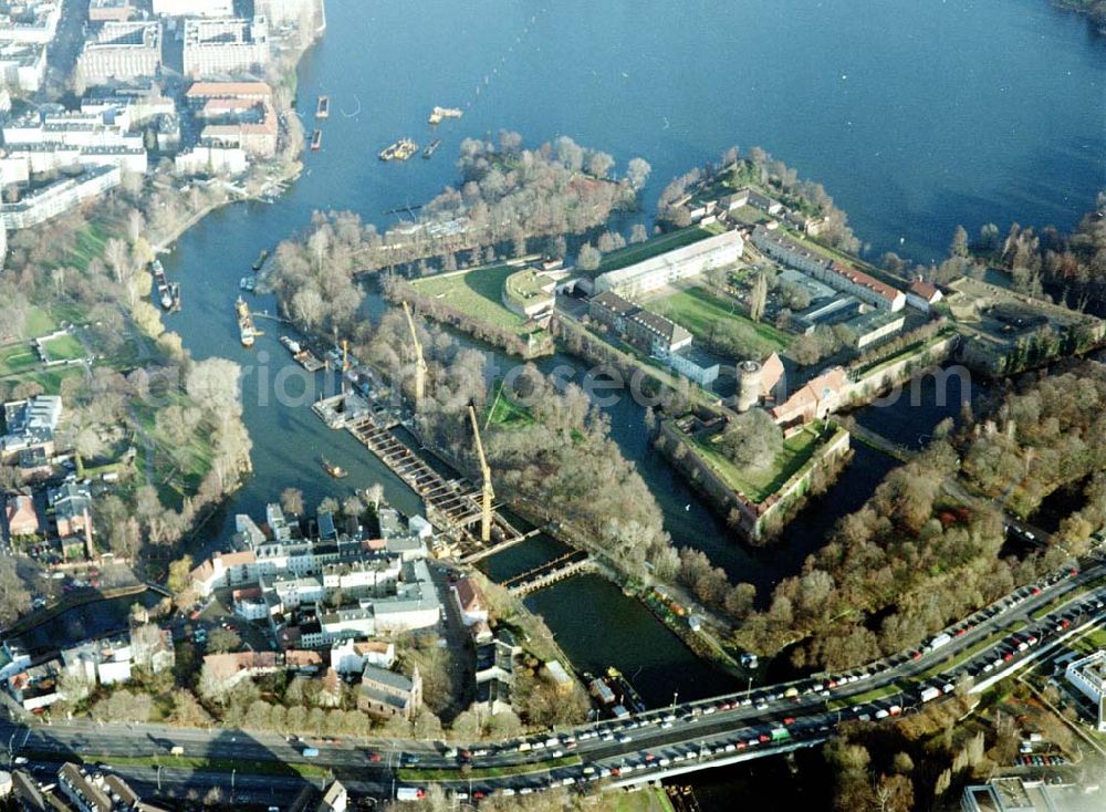 Aerial photograph Berlin - Spandau - Bauarbeiten an der Zitadelle Spandau.