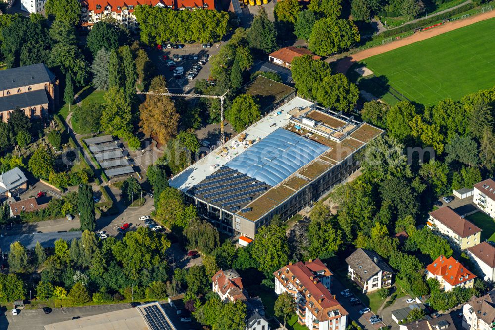 Aerial image Lahr/Schwarzwald - School building of the Max Blank Gymnasium in Lahr/Schwarzwald in the state Baden-Wurttemberg, Germany