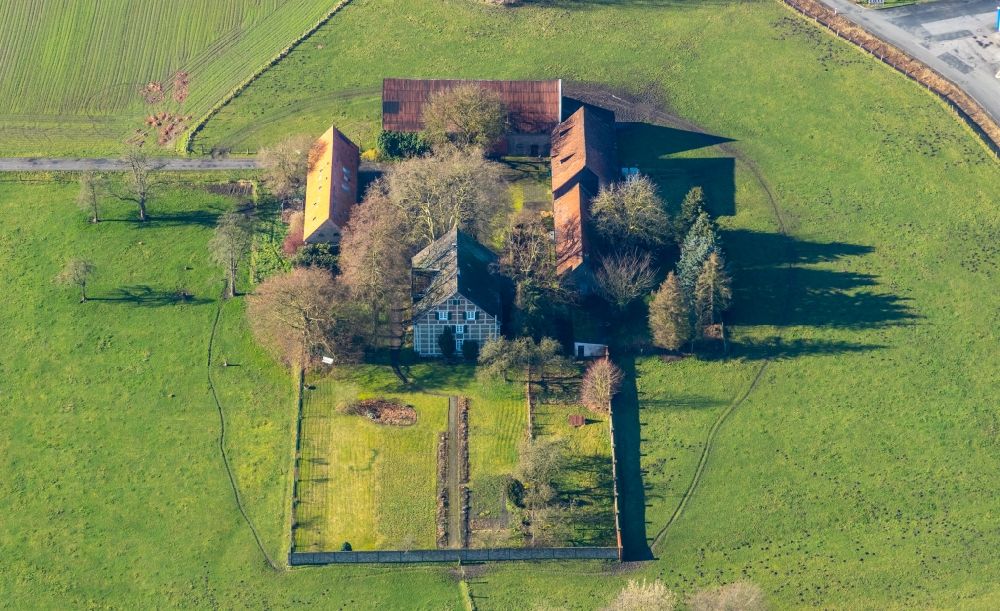 Herringen from above - Homestead of a farm in Herringen in the state North Rhine-Westphalia, Germany