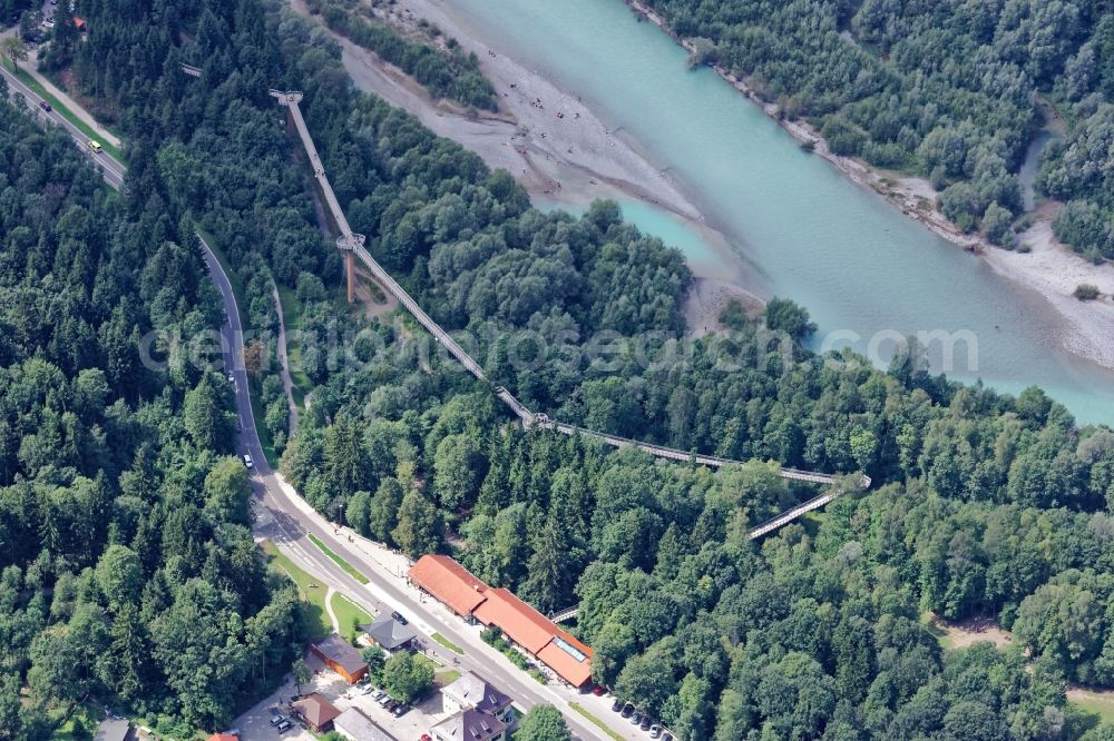 Aerial image Füssen - Tree crown path in Fuessen in the state Bavaria, Germany