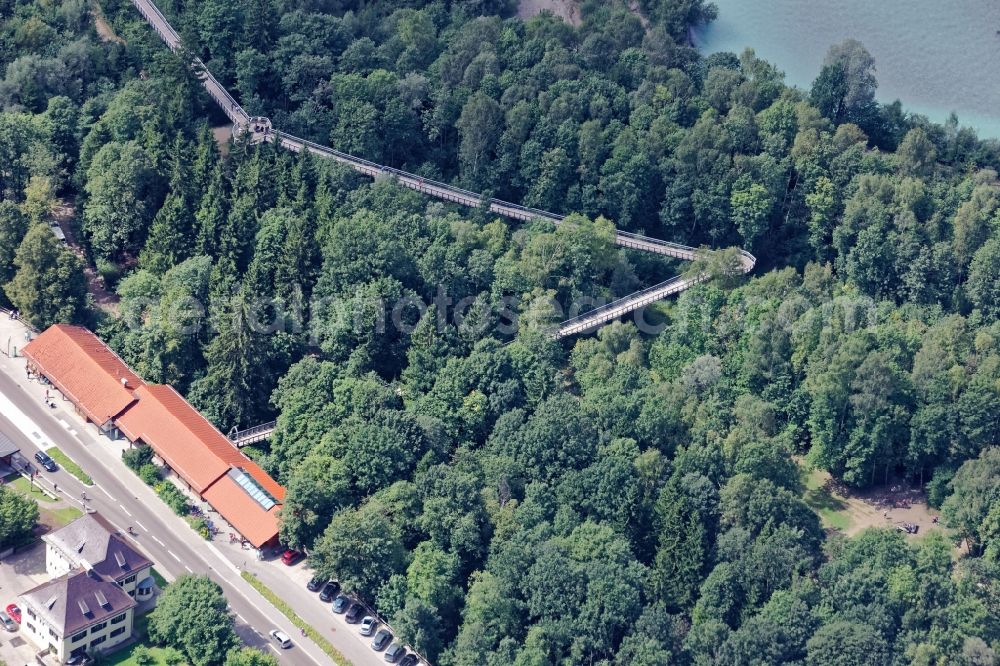 Aerial photograph Füssen - Tree crown path in Fuessen in the state Bavaria, Germany