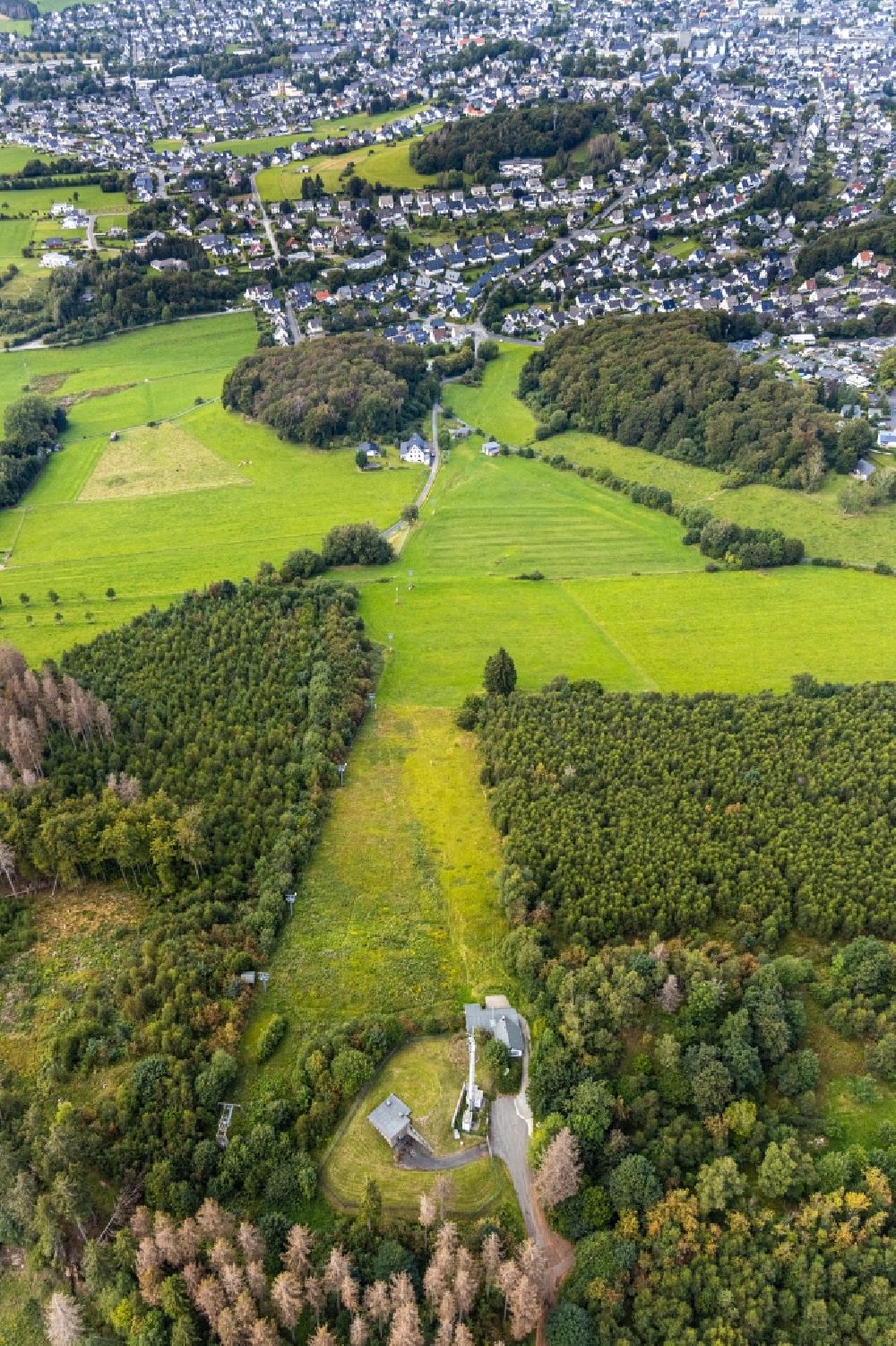 Aerial image Poppenberg - Treetops in a wooded area in Poppenberg in the state North Rhine-Westphalia, Germany