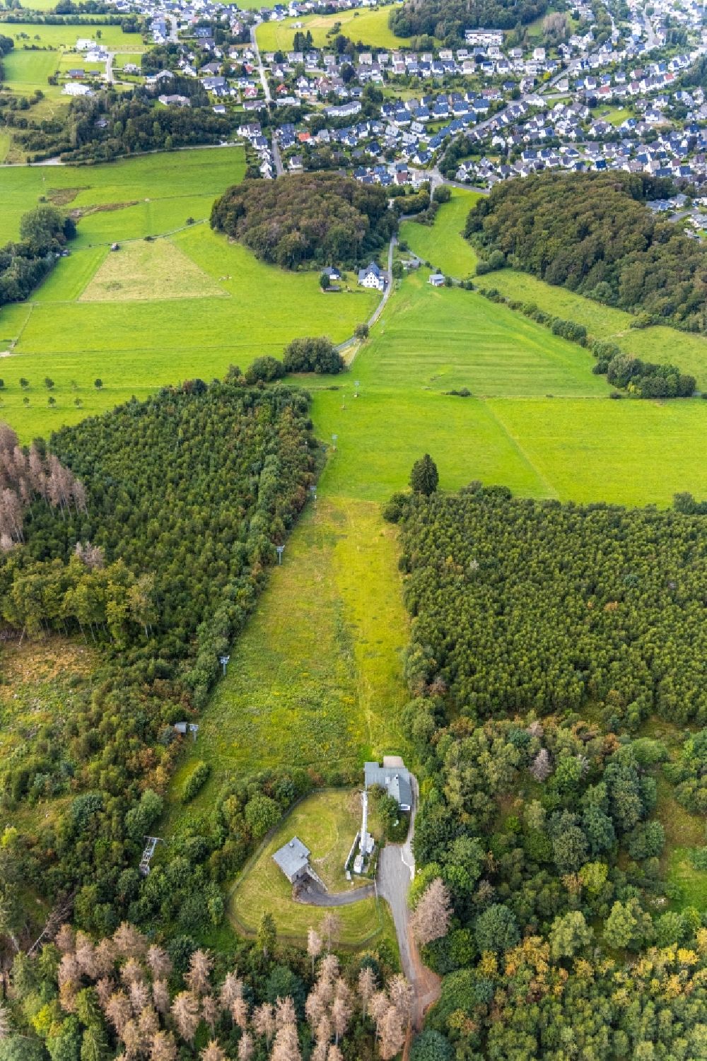 Aerial photograph Poppenberg - Treetops in a wooded area in Poppenberg in the state North Rhine-Westphalia, Germany