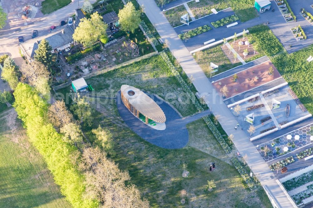 Landau in der Pfalz from the bird's eye view: Construction of Exhibition grounds of the Landesgartenschau 2015 in Landau in der Pfalz in the state Rhineland-Palatinate, Germany