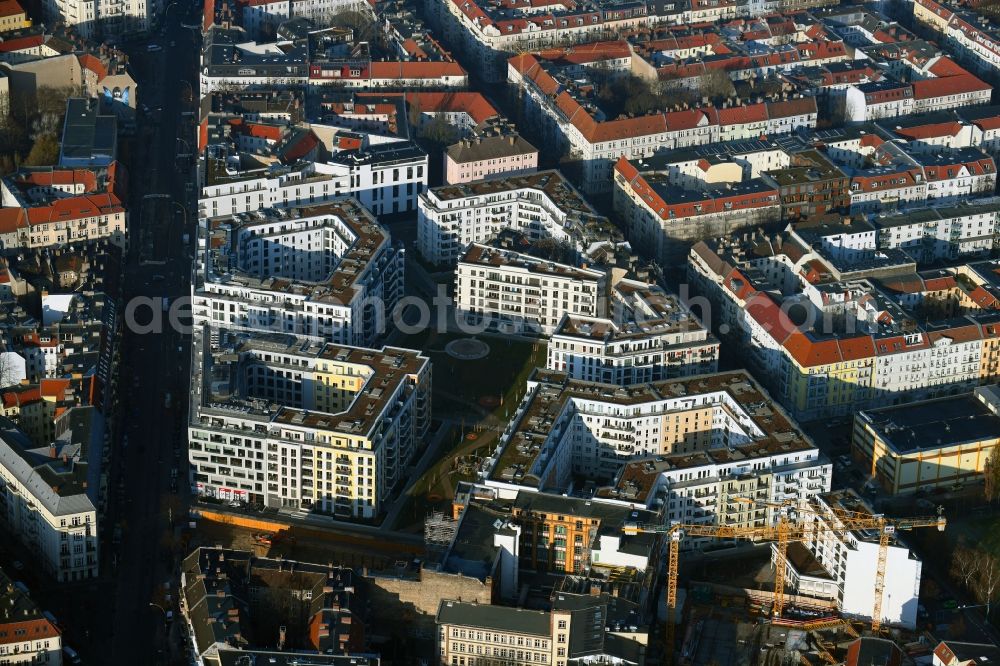 Berlin from above - Site Box Seven on Freudenberg complex in the residential area of the Boxhagener Strasse in Berlin Friedrichshain