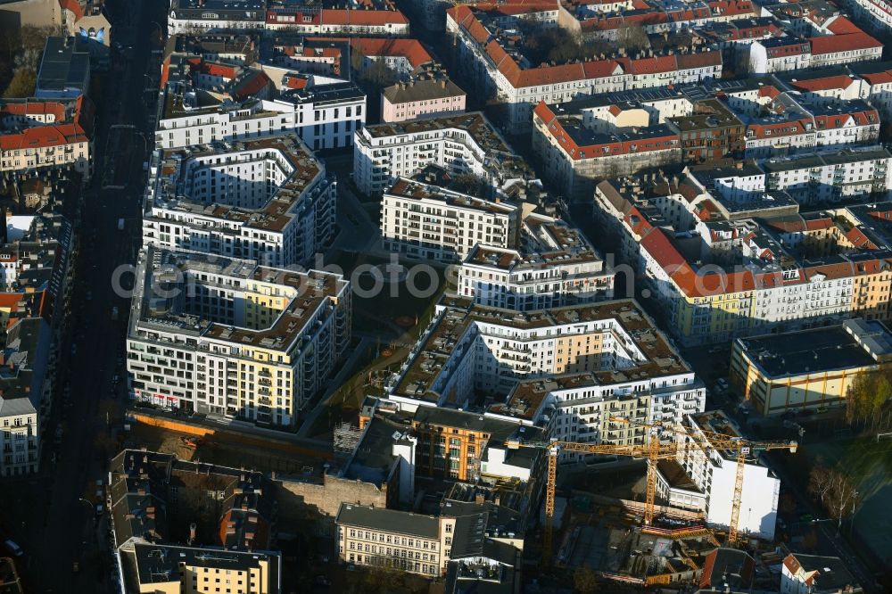 Aerial image Berlin - Site Box Seven on Freudenberg complex in the residential area of the Boxhagener Strasse in Berlin Friedrichshain