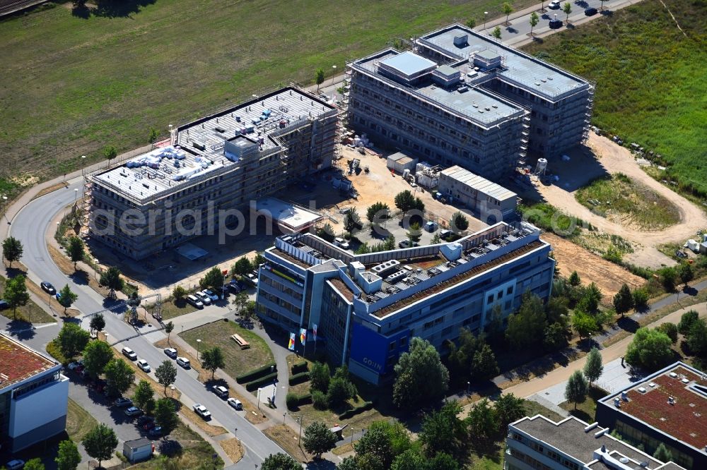 Potsdam from the bird's eye view: Building site office building Am Muehlenberg in the district Golm in Potsdam in the state Brandenburg, Germany