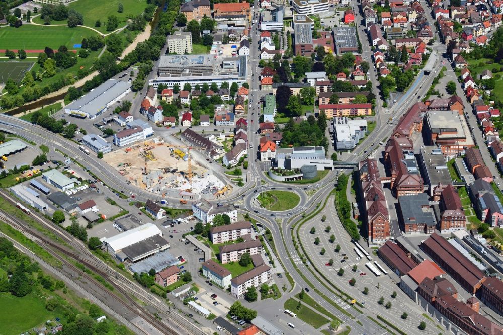 Aerial image Tuttlingen - Building site office building on place Aesculap-Platz in Tuttlingen in the state Baden-Wuerttemberg, Germany
