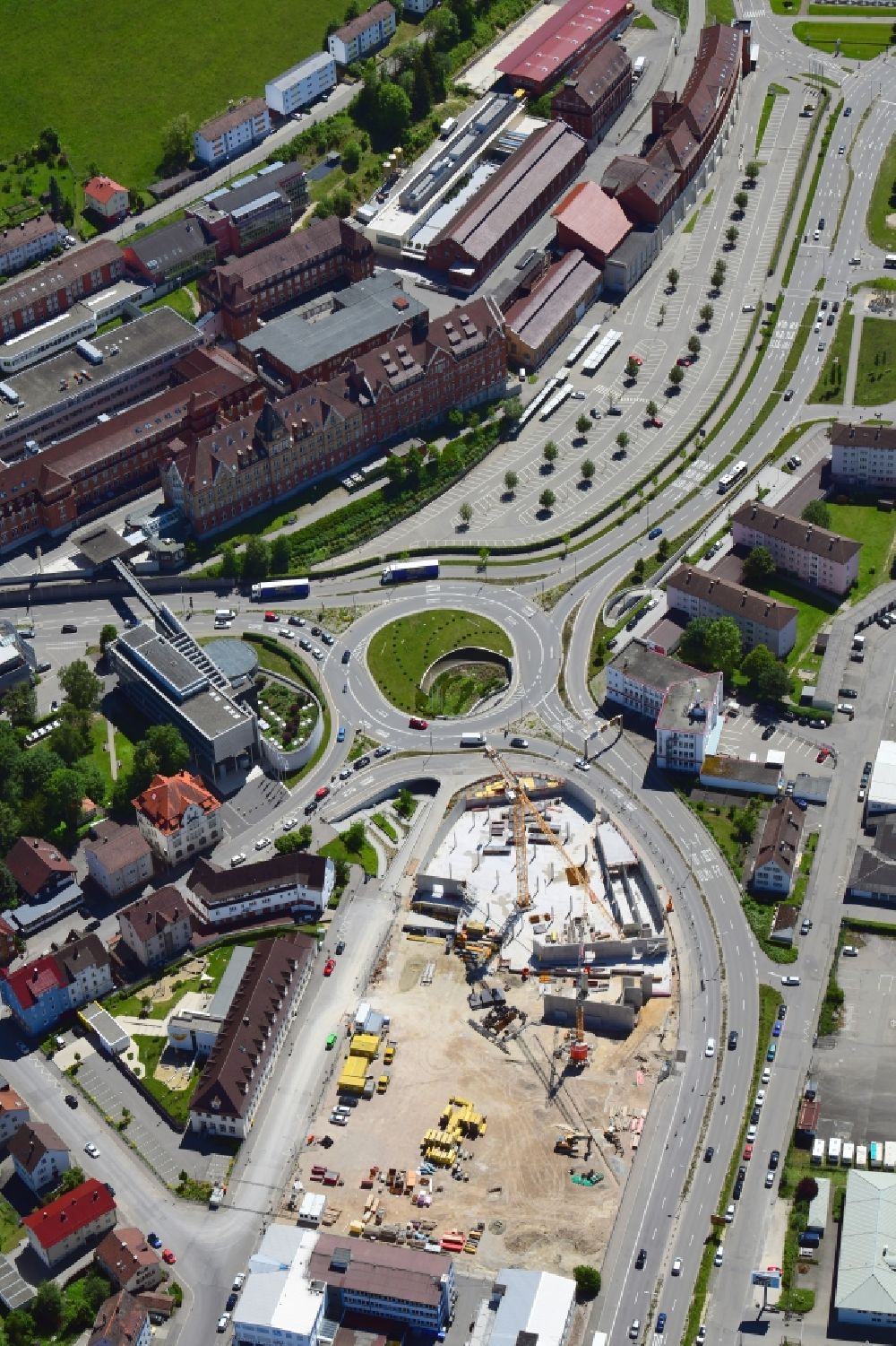 Aerial photograph Tuttlingen - Building site office building on place Aesculap-Platz in Tuttlingen in the state Baden-Wuerttemberg, Germany