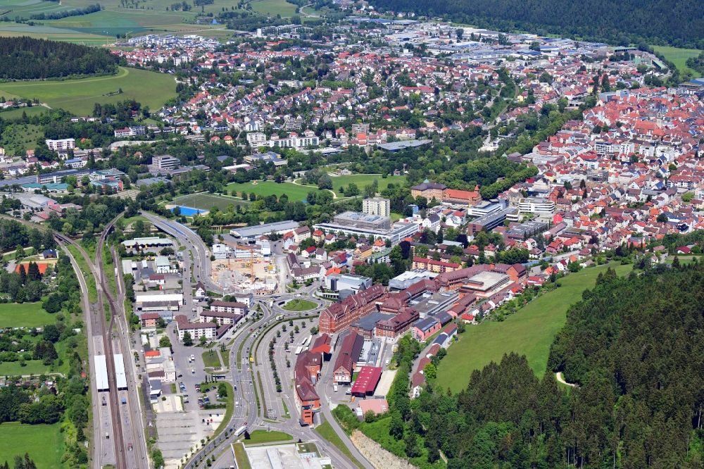 Tuttlingen from above - Building site office building on place Aesculap-Platz in Tuttlingen in the state Baden-Wuerttemberg, Germany