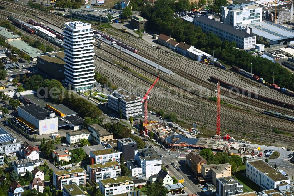 Aerial photograph Bietigheim-Bissingen - Building site office building on Bahnhofstrasse - Borsigstrasse in Bietigheim-Bissingen in the state Baden-Wuerttemberg, Germany