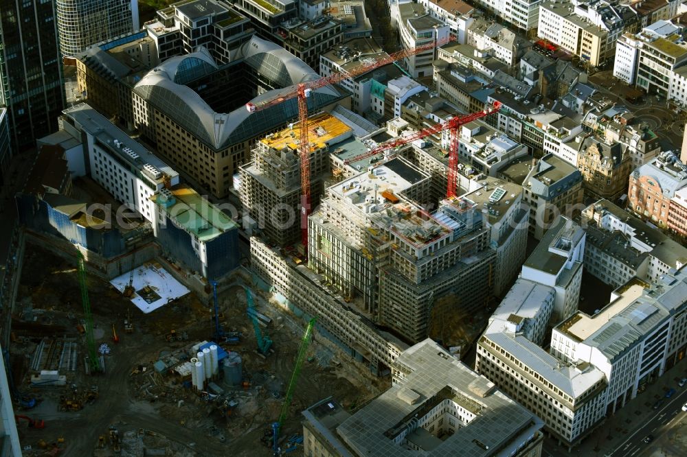 Frankfurt am Main from above - Building site office building Junghof Plaza in Frankfurt in the state Hesse, Germany