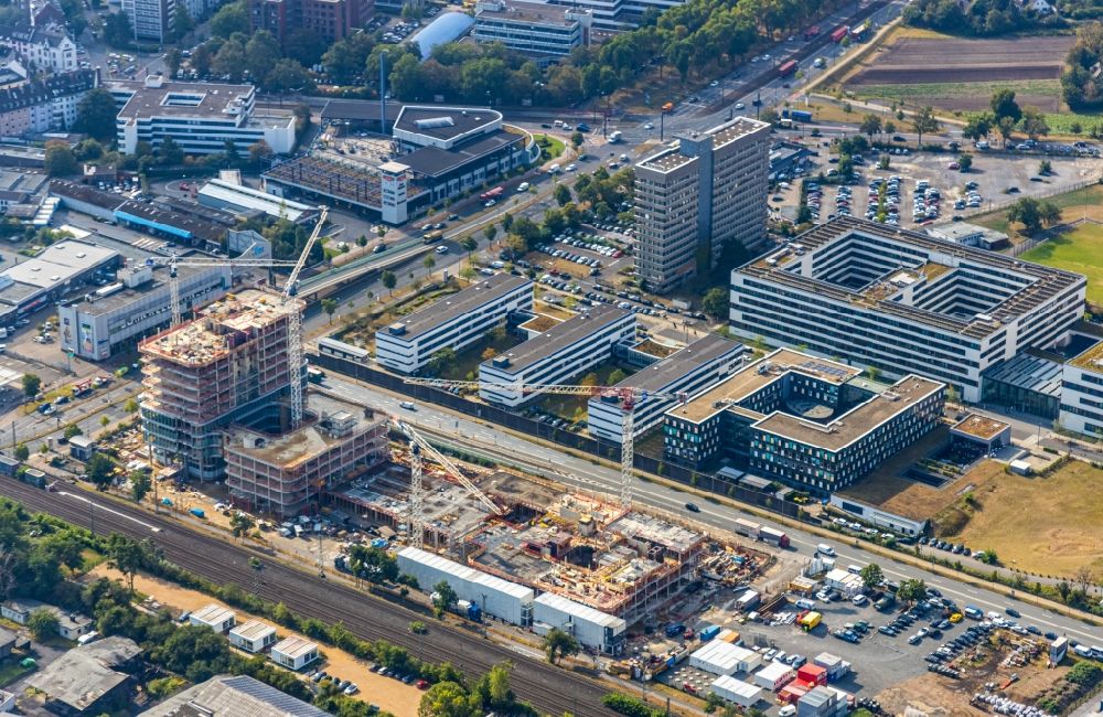 Aerial photograph Düsseldorf - Building site office building Mizal Offices Visions on Campus of CODIC DEVELOPMENT GMBH on Plockstrasse in Duesseldorf in the state North Rhine-Westphalia, Germany